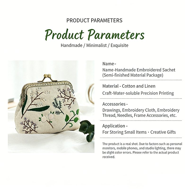 304 Handmade Embroidery Coin Purse Kit - Image 7